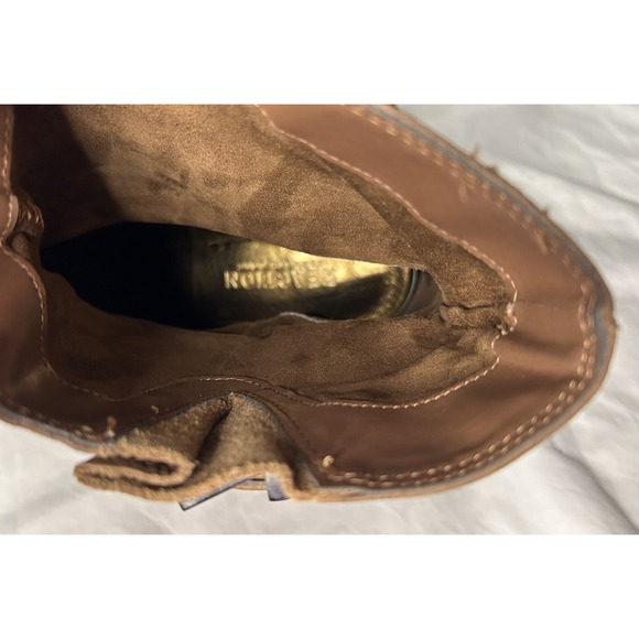 Kenneth Cole reaction brown leather boots buckles women's size 8.5 M Camden Runs - Picture 11 of 12